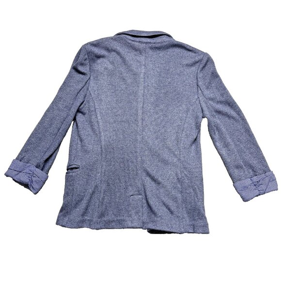 Skies Are Blue Womens Size XS Asa Knit Blazer 3/4 Contrast Sleeves Preppy Office - Picture 5 of 9